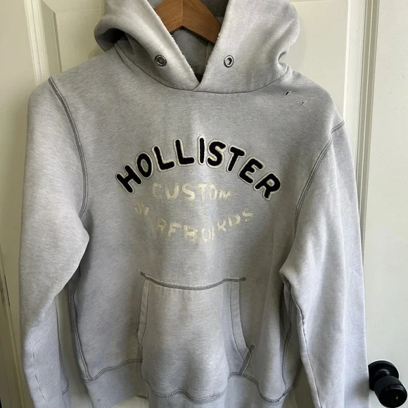 GUC vintage Hollister Custom Surfboards size L LGray Hoodie. Perfectly broken in - Picture 1 of 11